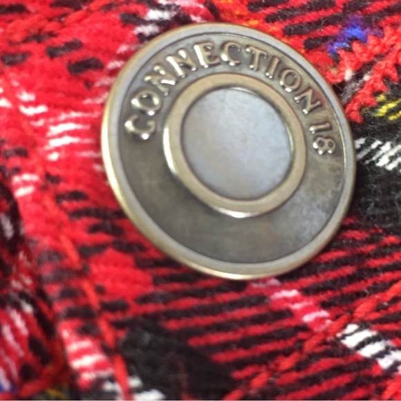 Vintage Connection 18 Tartan Red Plaid Skinny Pants 28 Waist Dark Academia - Picture 3 of 9